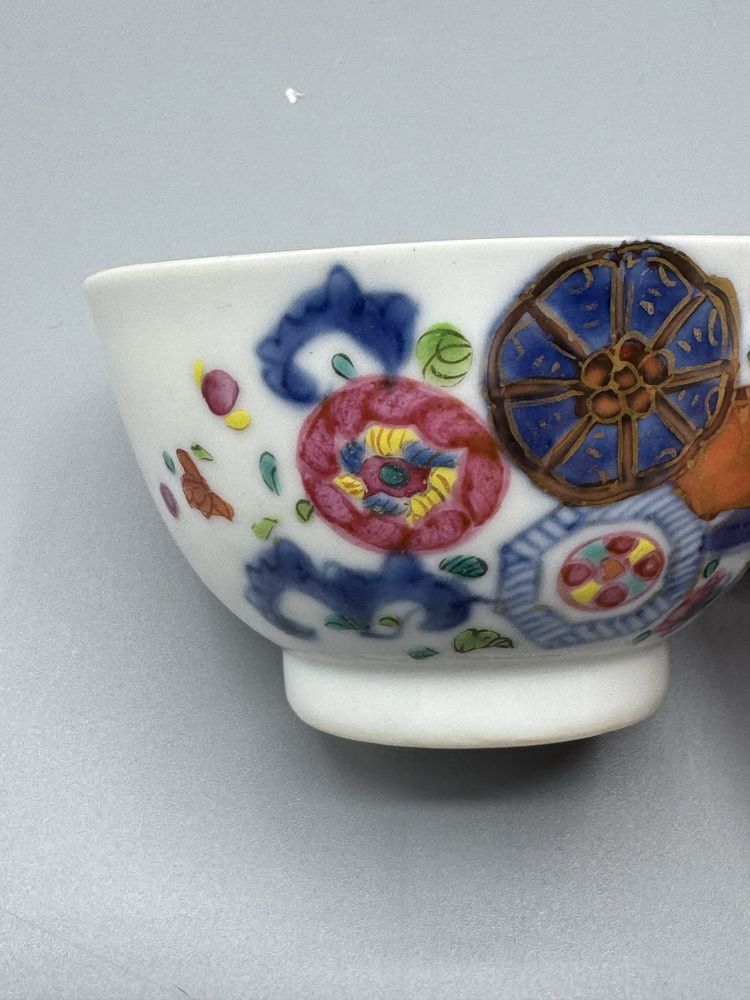 Taça em porcelana chinesa pseudo tobacco leaf  Qianlong seculo 18