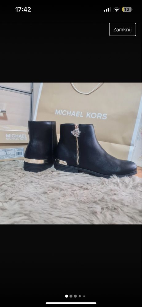 Michael Kors botki emma beth buty zimowe sztybety kozaki r. 36 czarne