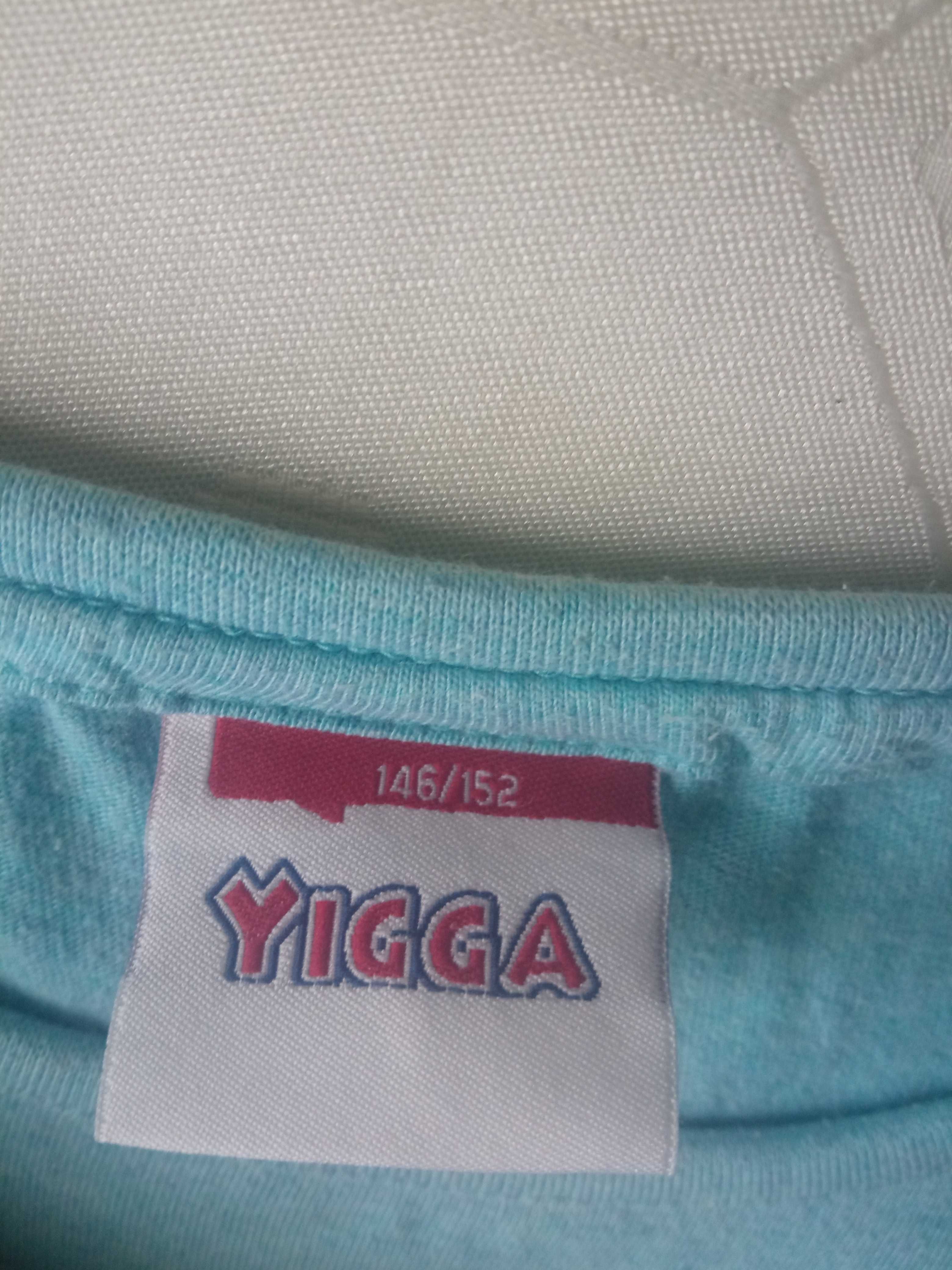 Yigga dziecięca koszulka T-shirt z koronką r 146-152