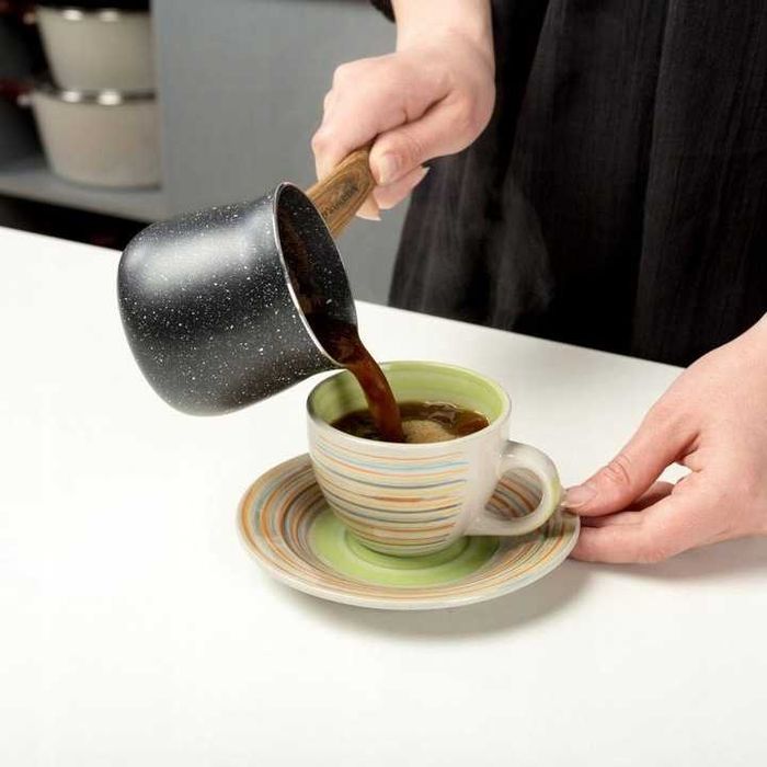 Tygielek do KAWY po GRECKU turecku GRANITOWA Powłoka 350ml. NAVA