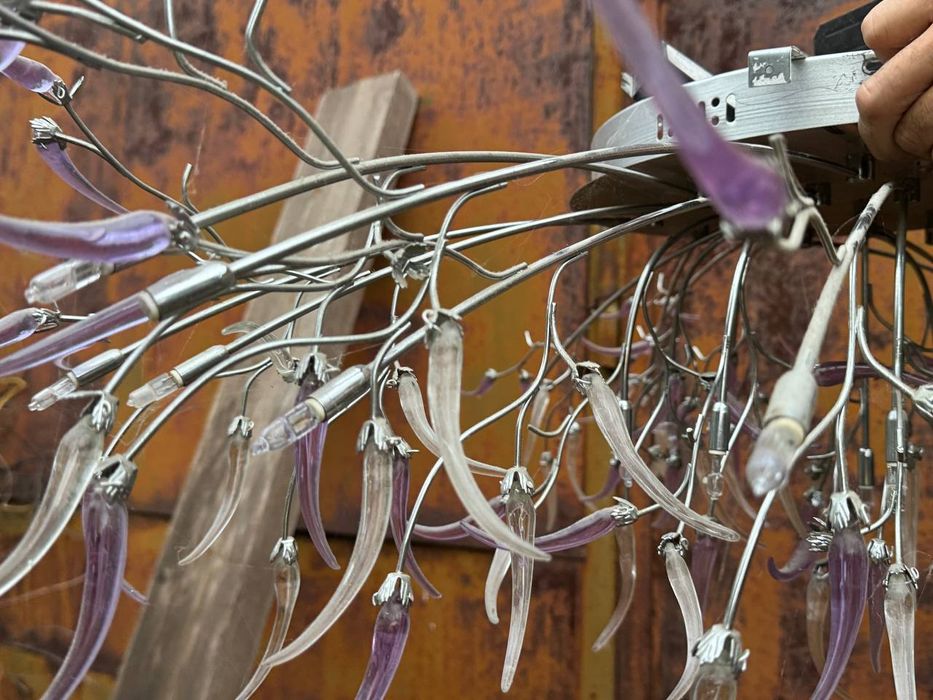 Люстра ЛЭД лампы, хромированная