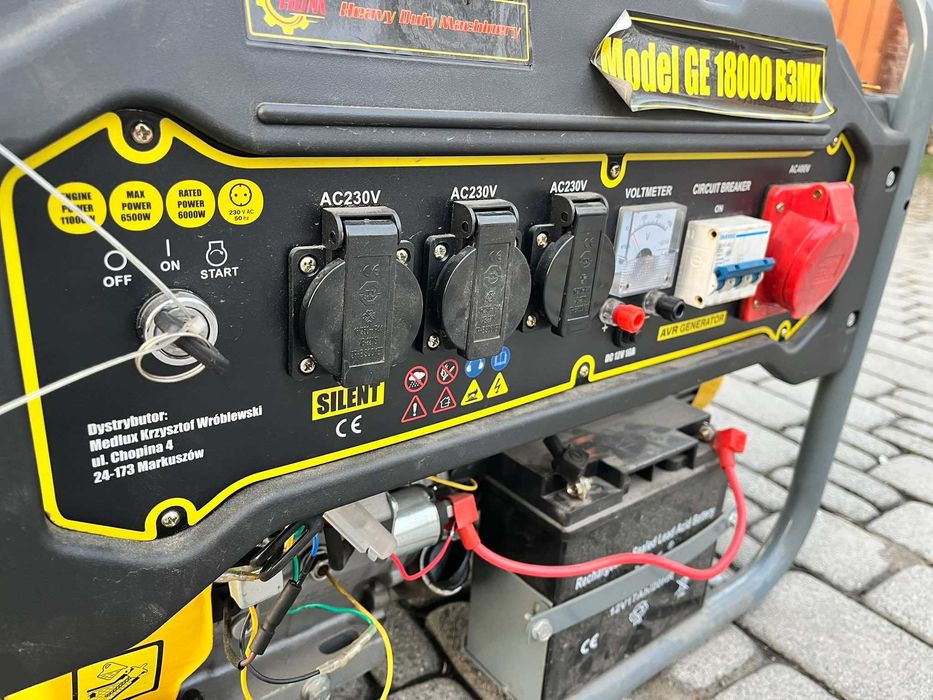Agregat prądotwórczy generator HDM 15000 ROZRUCH 6000W 3 fazy 400V AVR