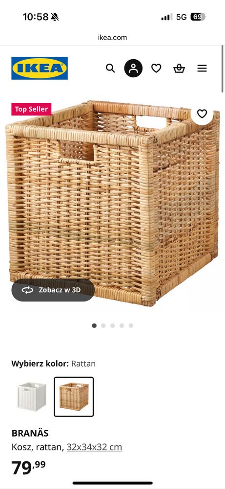2 x kosz do regału Kallax BRANÄS Ikea