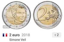 Moeda 2€, Simone 2018