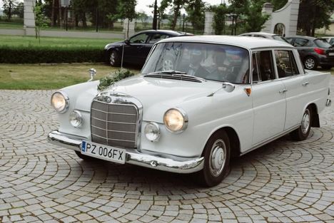 Zabytkowy samochód do ślubu klasyczna limuzyna Mercedes Skrzydlak