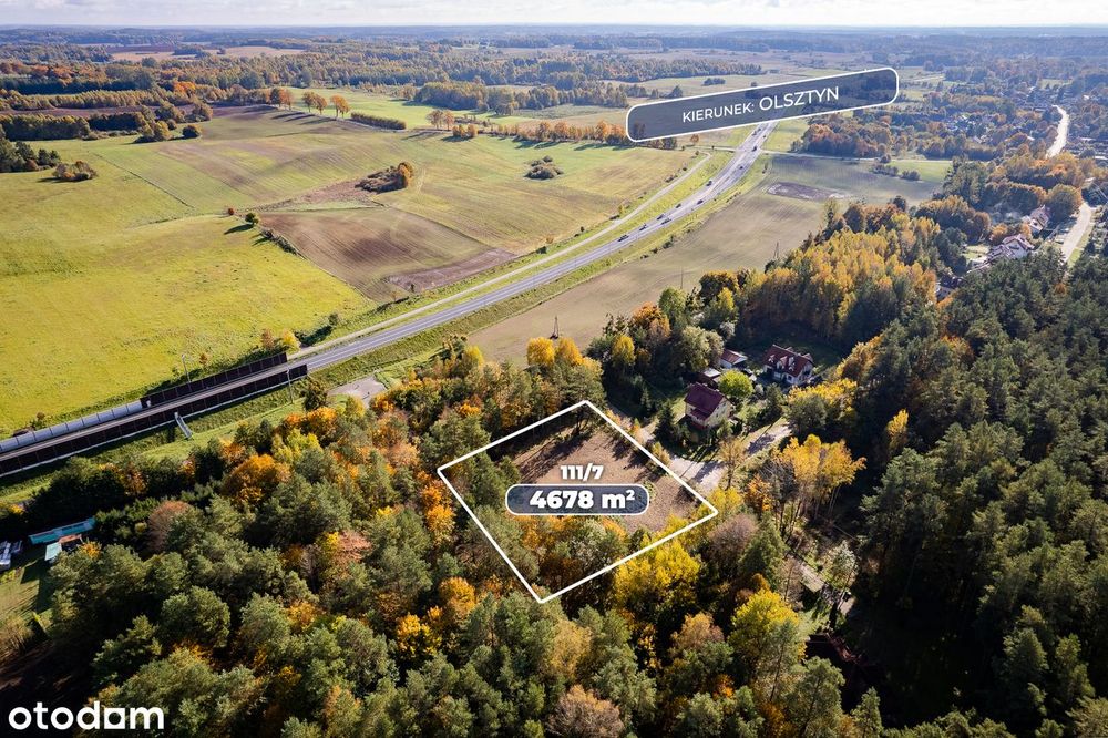 Działka budowlana 4671 m2 Spręcowo Gmina Dywity