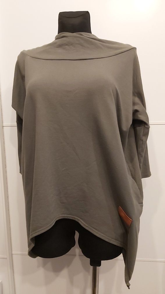 Bluza oversize z kapturem z nadrukiem roweru