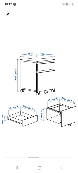 Ikea komoda kontener MALM