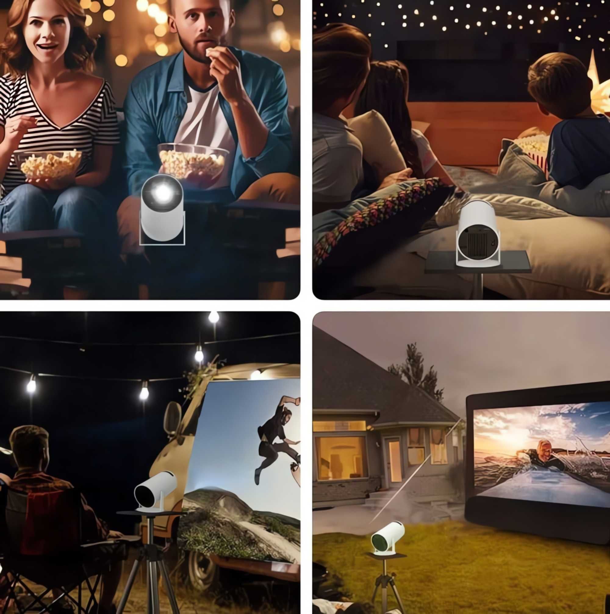 PROJEKTOR HD 720P RZUTNIK Przenośny 4K Led Android 11 Wifi Aplikacje