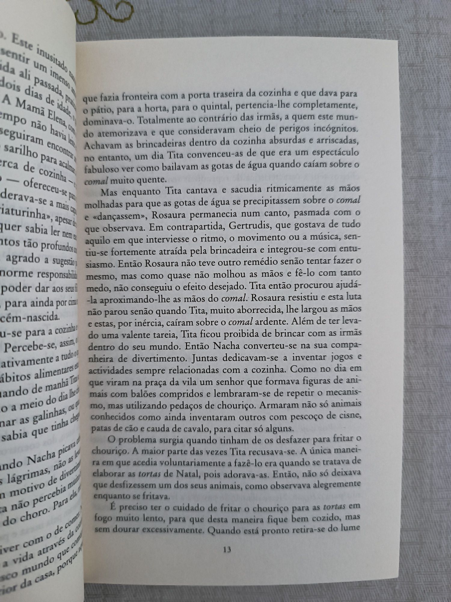 Livro "Como Água para Chocolate"