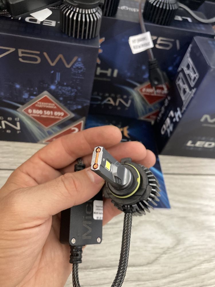 Led Mishi 75W H7,H11,HB4/HB3,H1 цена за комплект