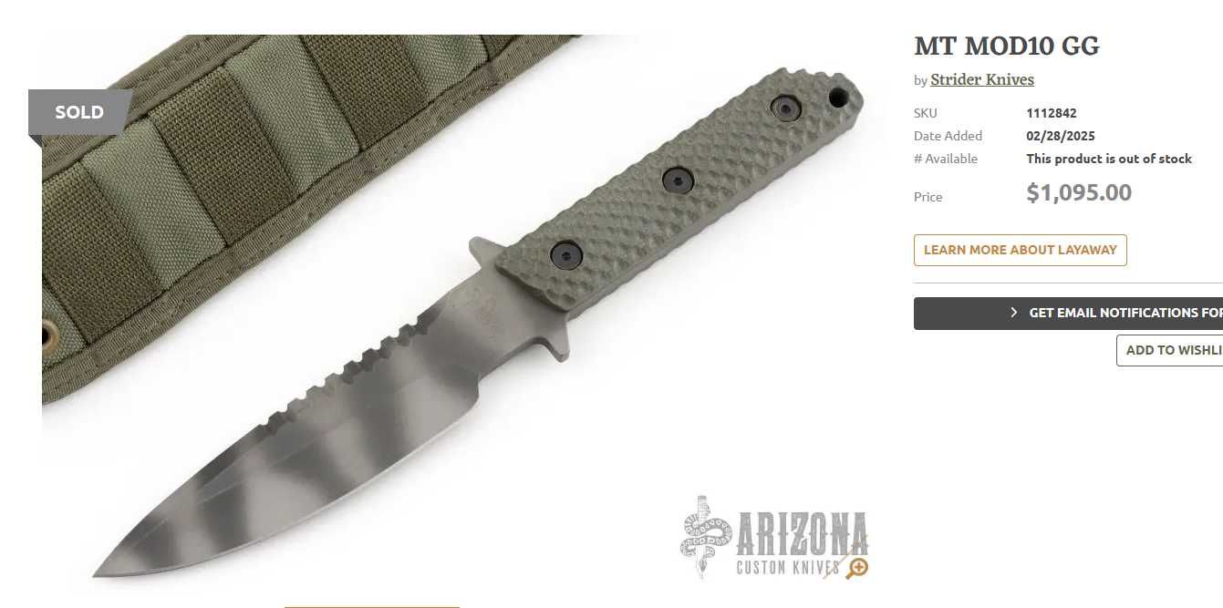 Nóż fixed Strider MT-SS Gunner Grip