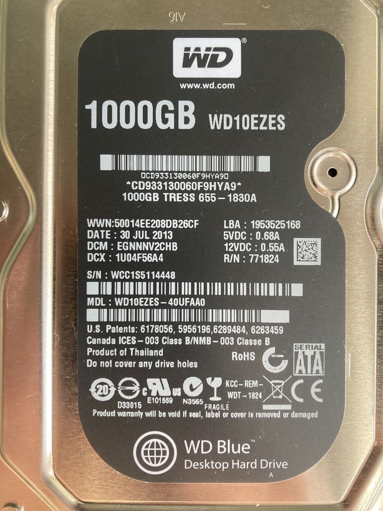 Жесткий диск HDD 3.5" винчестер 1 TB Seagate WD