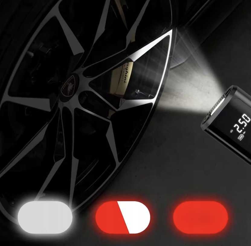 KOMPRESOR AKUMULATOROWY samochodowy bezprzewodowy + powerbank led