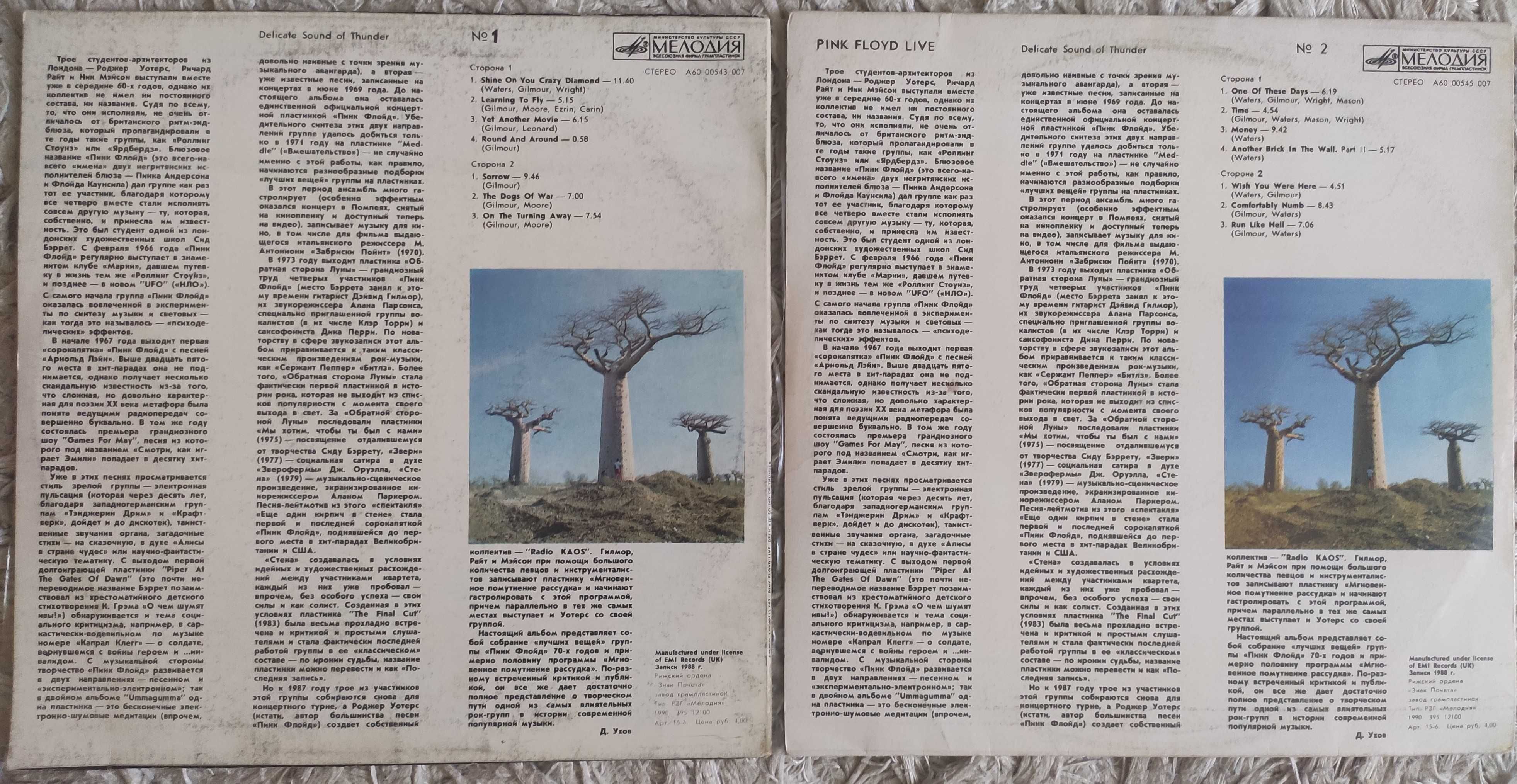 Pink Floyd – Delicate Sound Of Thunder № 1, №2 (2LP), 1990