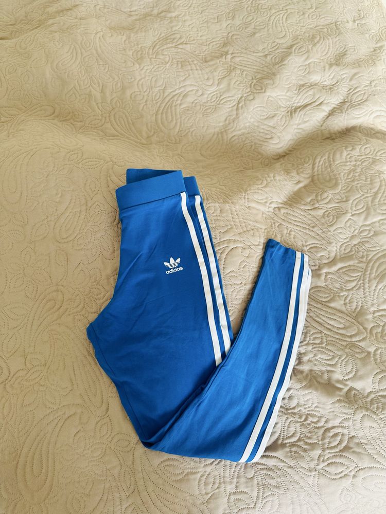 Legginsy Adidas Originals xs 34 nowe niebieskie kobaltowe