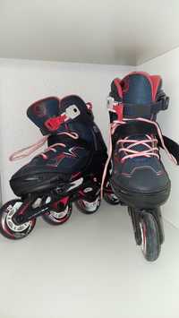 Patins em Linha Decathlon Oxelo Roller FIT 3 Jr Ajustáveis 35-38