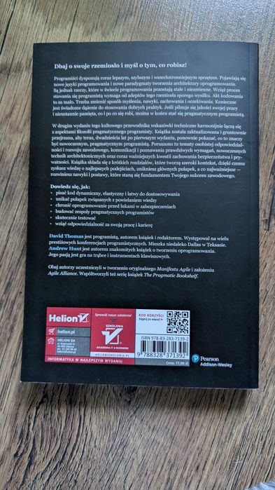 Książka Pragmatyczny programista od czeladnika do mistrza Thomas Hunt