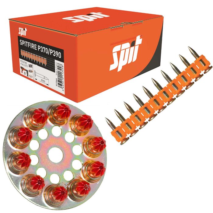 Gwoździe 15mm + Naboje czerwone do osadzaków Spit P370 100szt FV, 24H