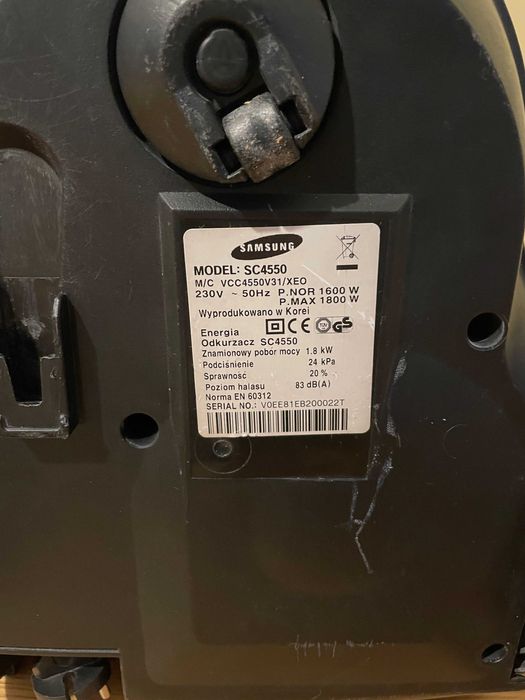 Odkurzacz bezworkowy Samsung SC4550, 1800W