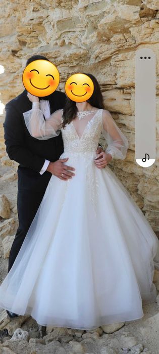 Suknia ślubna - księżniczka z trenem