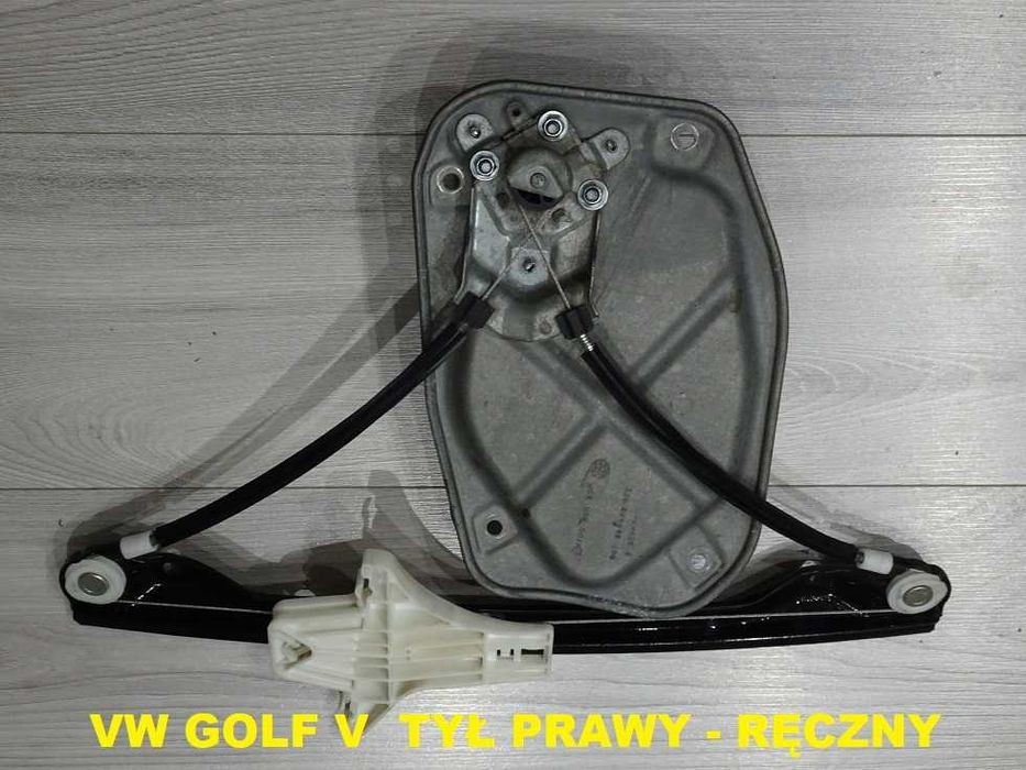 VW Golf V 5 Mechanizm Szyby Tył Prawy Manualny na korbkę 03-09 (1b2)