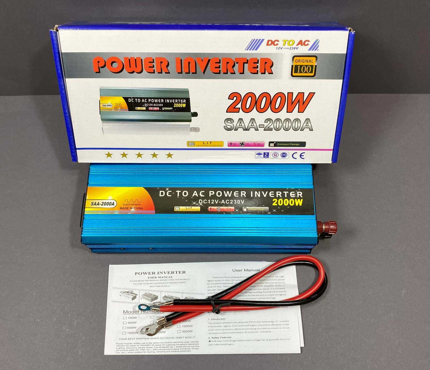 Инвертор преобразователь напряжения 2000W с 12 на 220V для дома