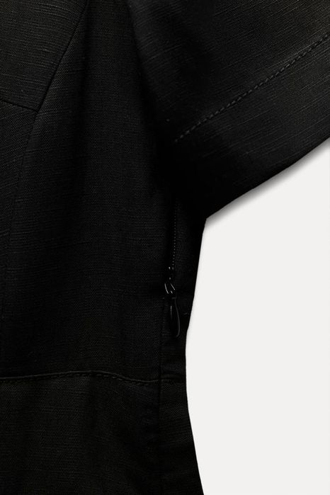 Брендова літня чорна сукня Zara ліоцел льон котон