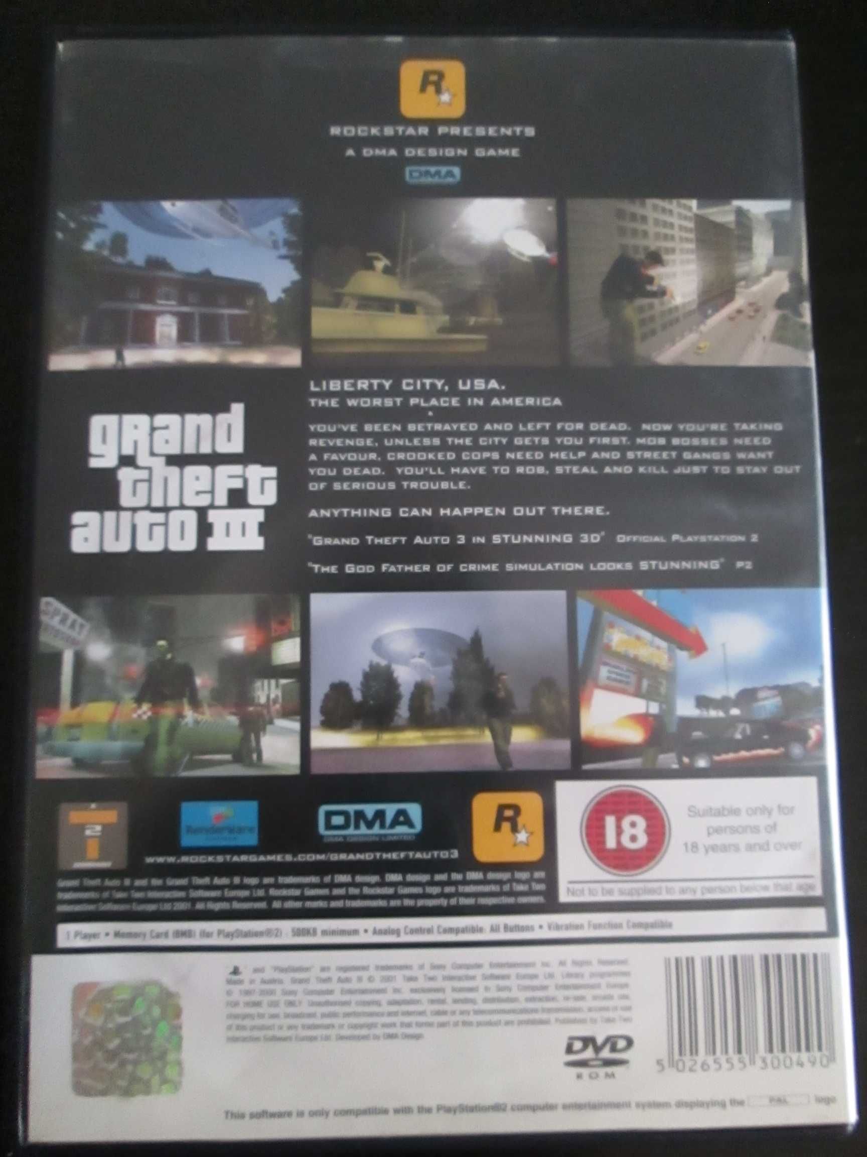 Grand Theft Auto III PS2 (sem manual e mapa)