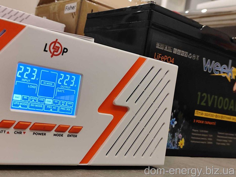 Лучший комплект резервного питания Акумулятор LiFePO4 + ИБП 1050W 12V
