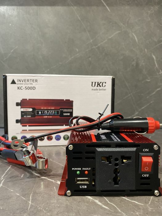 Преобразователь (Инвертор) UKC 12v-220v 500w kc-500d LCD