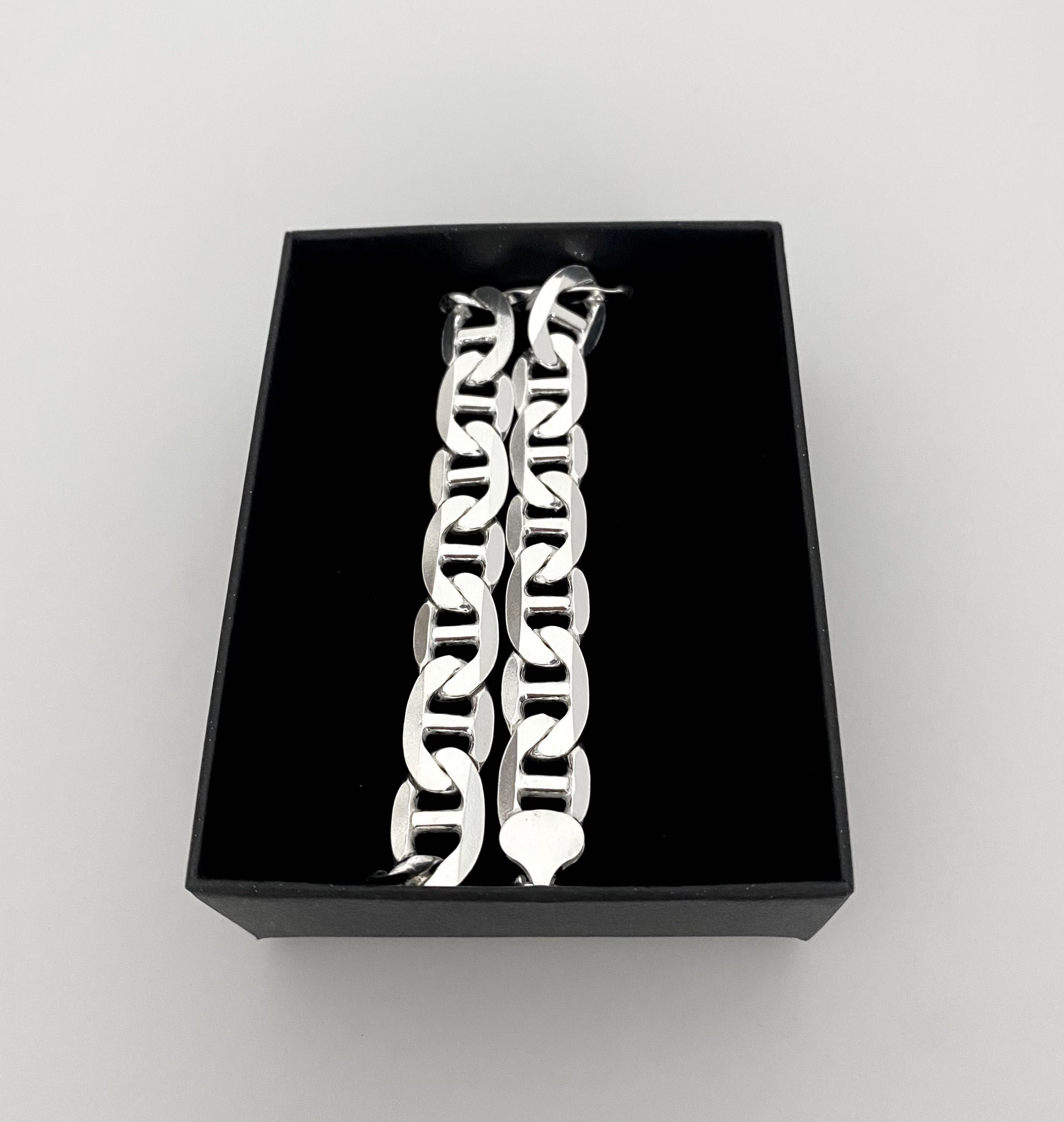 Nowa Srebrna bransoleta GUCCI szerokość 10.3mm próbav925. Sklep
