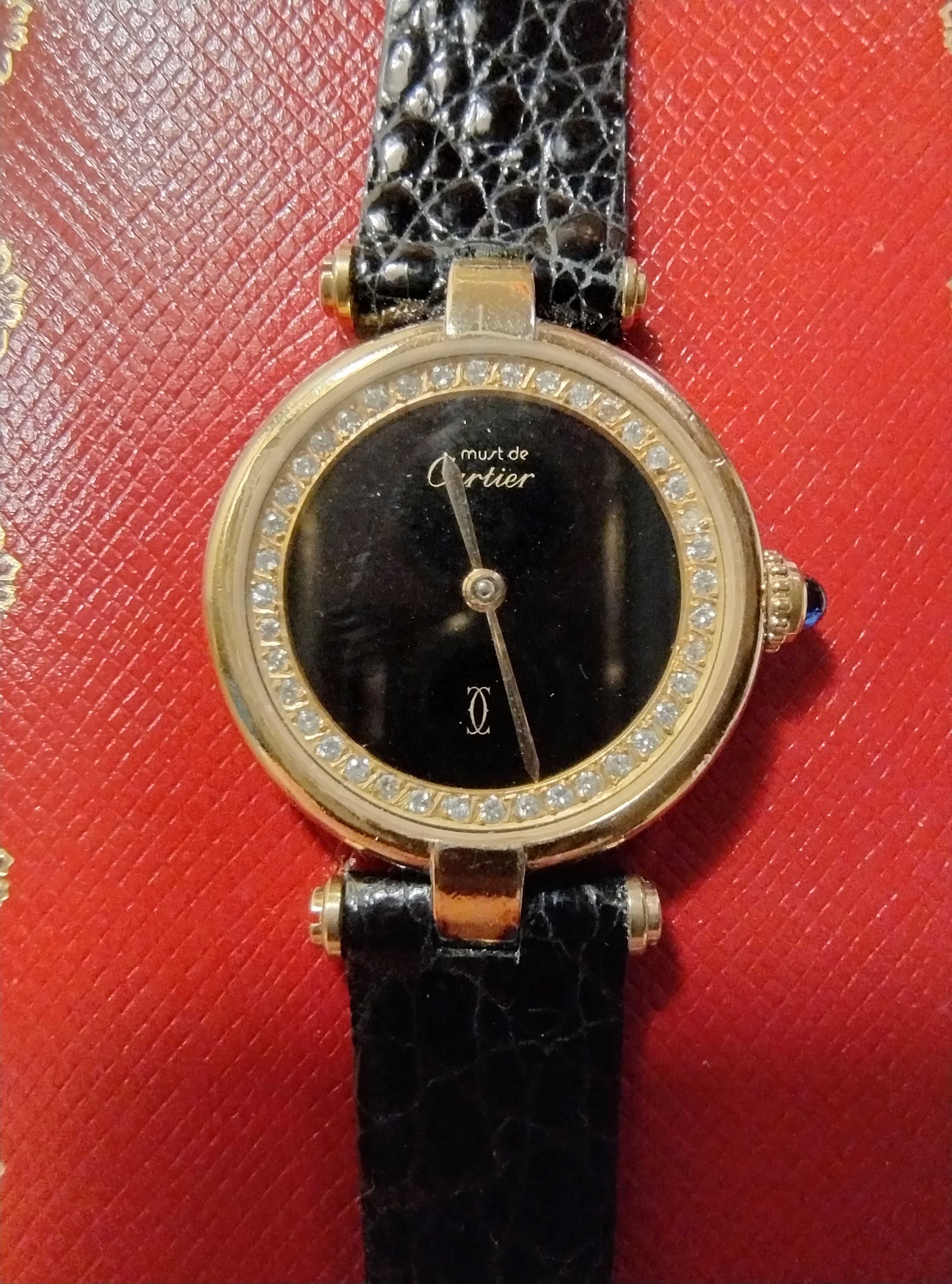 Zegarek damski Cartier Must de Cartier Vermeil Diamont bezel