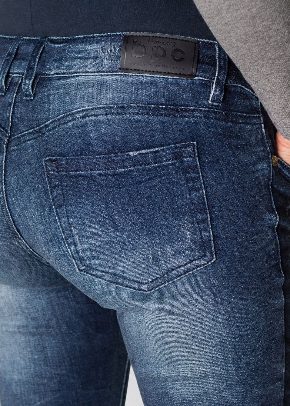 B.P.C spodnie ciążowe jeansy skinny z przetarciami 38.