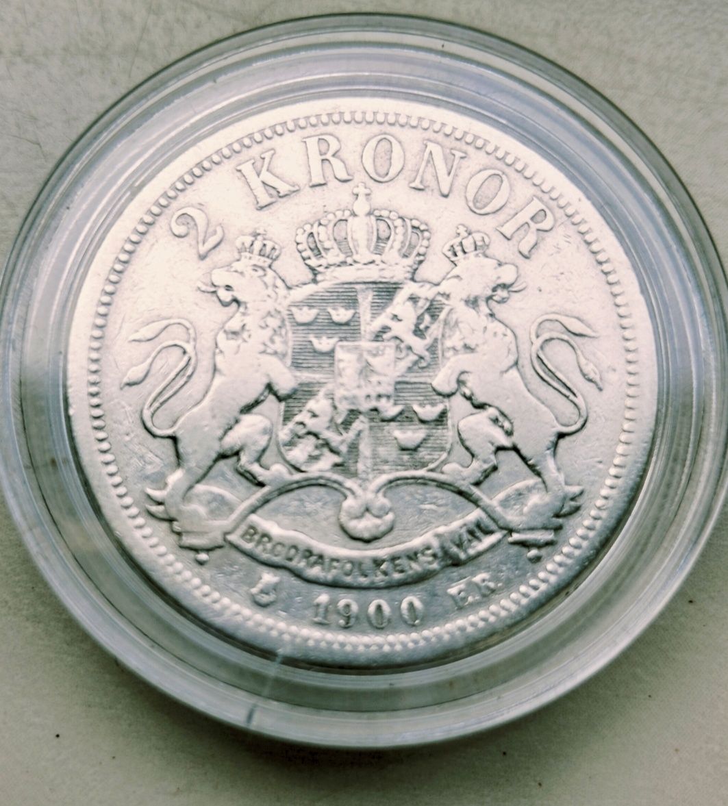Szwecja 2 Korony 1900 r Oskar II srebro 800