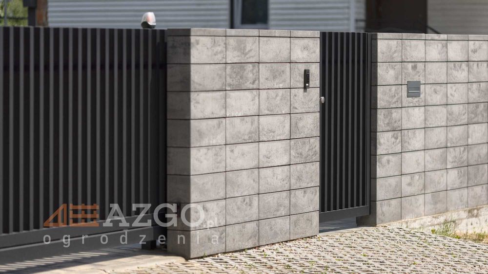 Brama ogrodzenie przęsło grzebien pionowe wertykalne stal aluminium