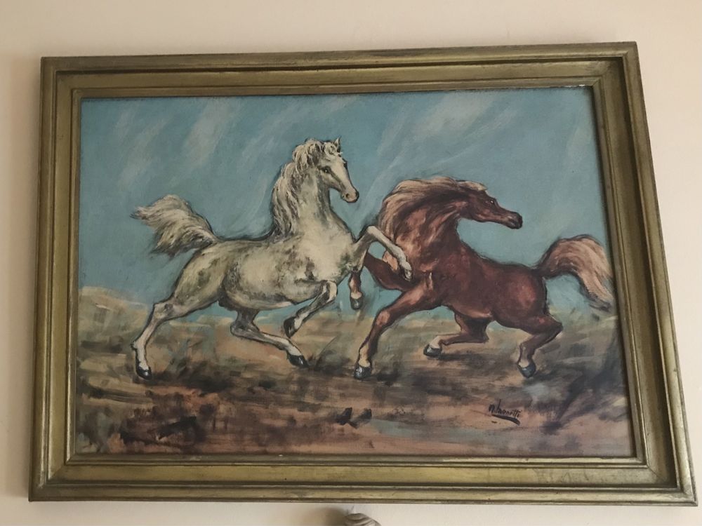 Quadro decorativo c/ cavalos