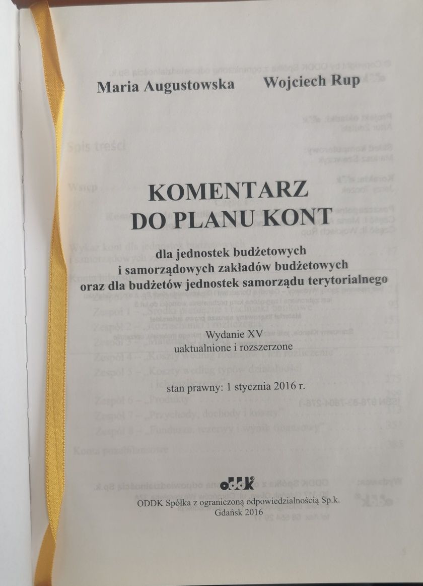 Komentarz do planu kont