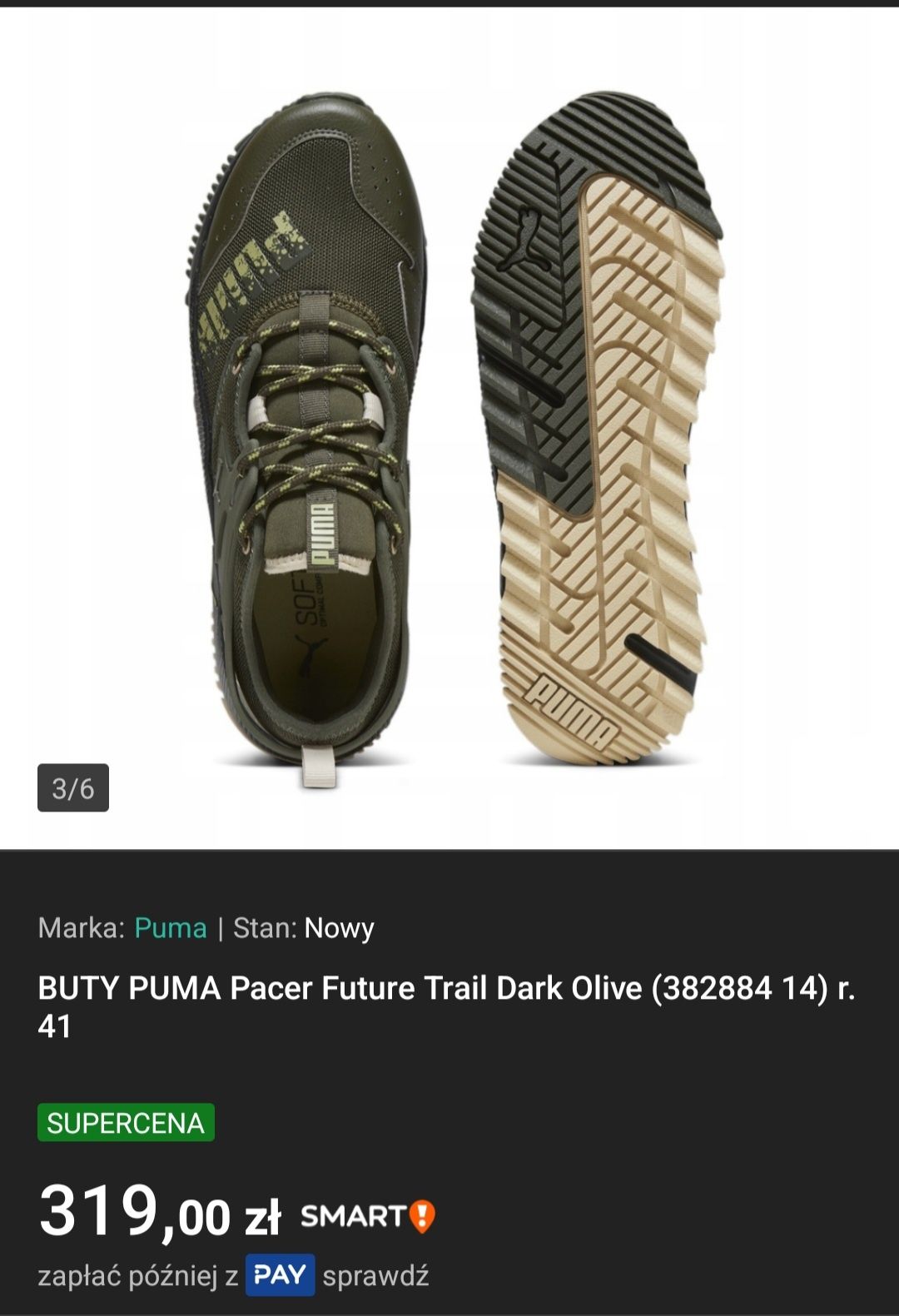 Buty Puma Pacer Future Trail Dark Olive r.41