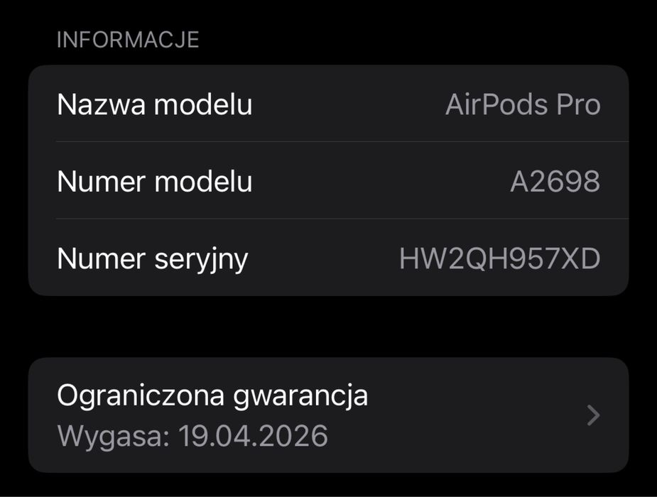 Airpods pro 2 generacji z gwarancja