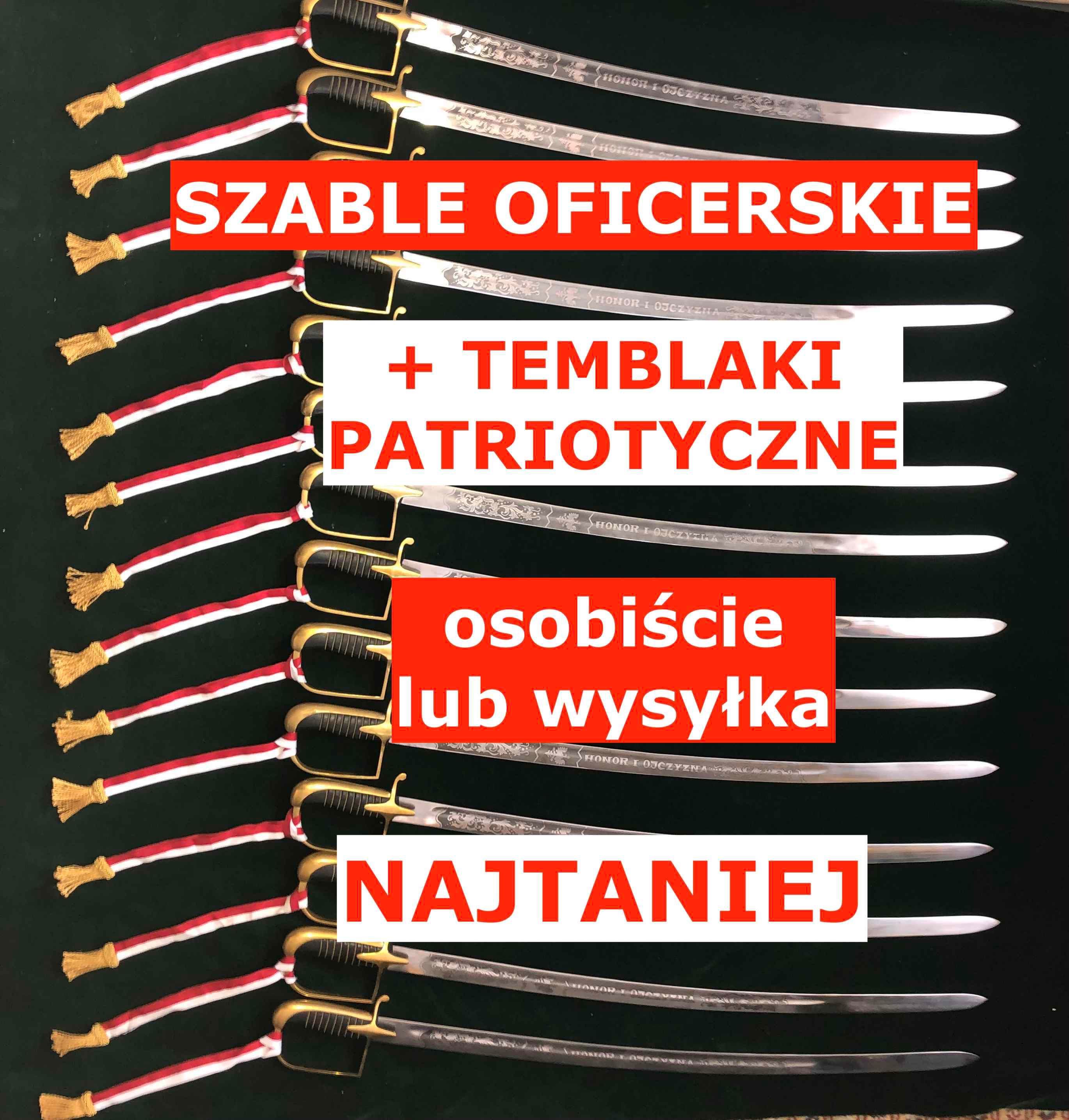 Szable do OFICERSKIE+temb. PATRIOTYCZNYMI Kraków, Lublin, Wawa, Łódź