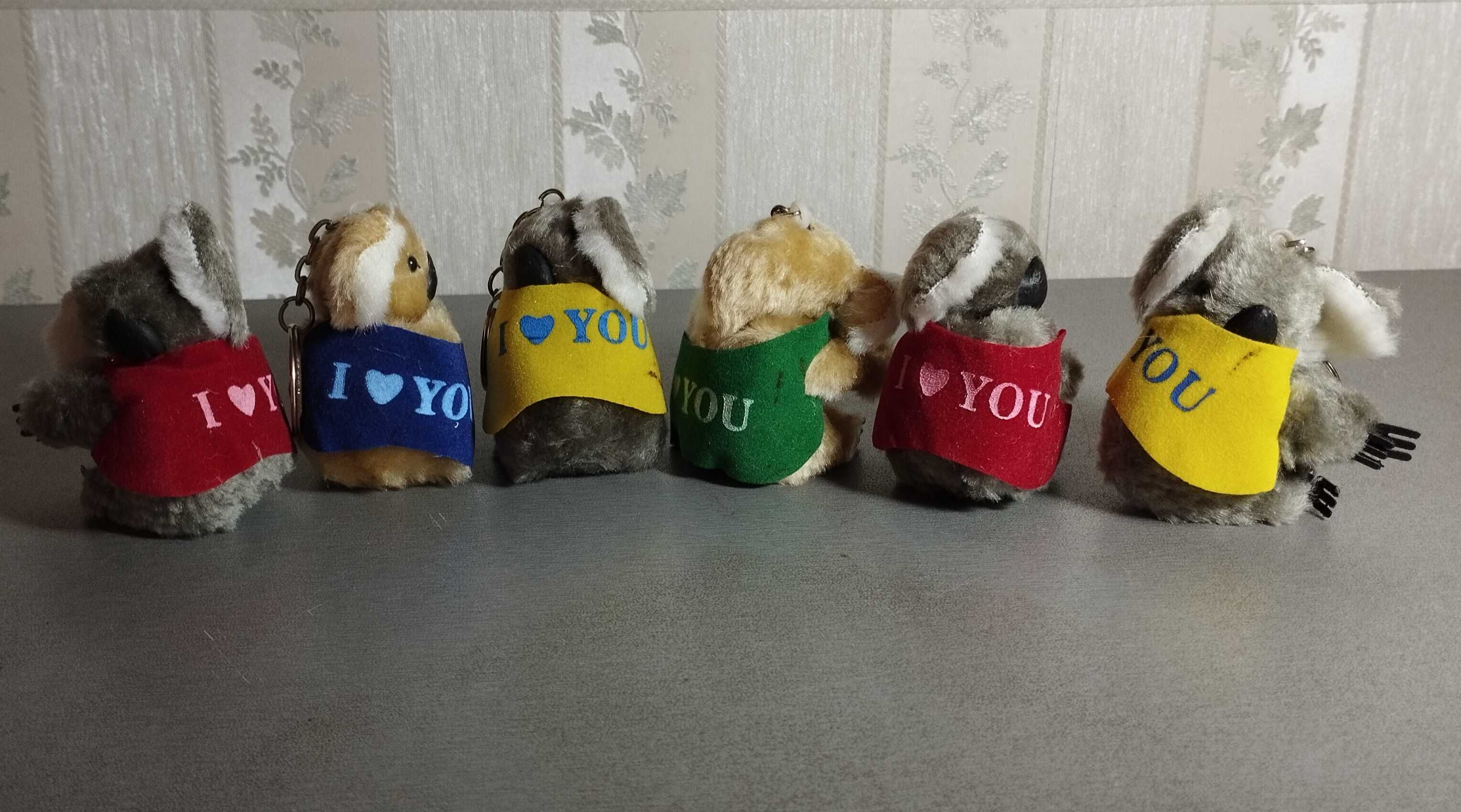 Брелки-игрушки "I love you" (набор 6 шт.), фигурки коал, цена за набор