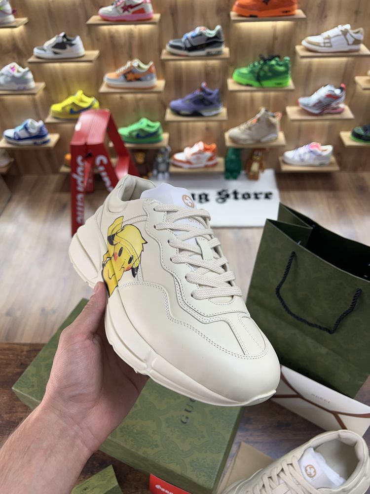 Кросівки Gucci Rhyton “Pikachu” Beige Logo
