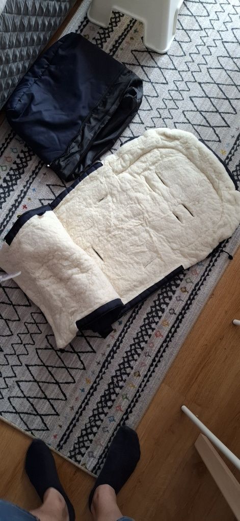 Śpiwór wózek wkład sanki wełniany
