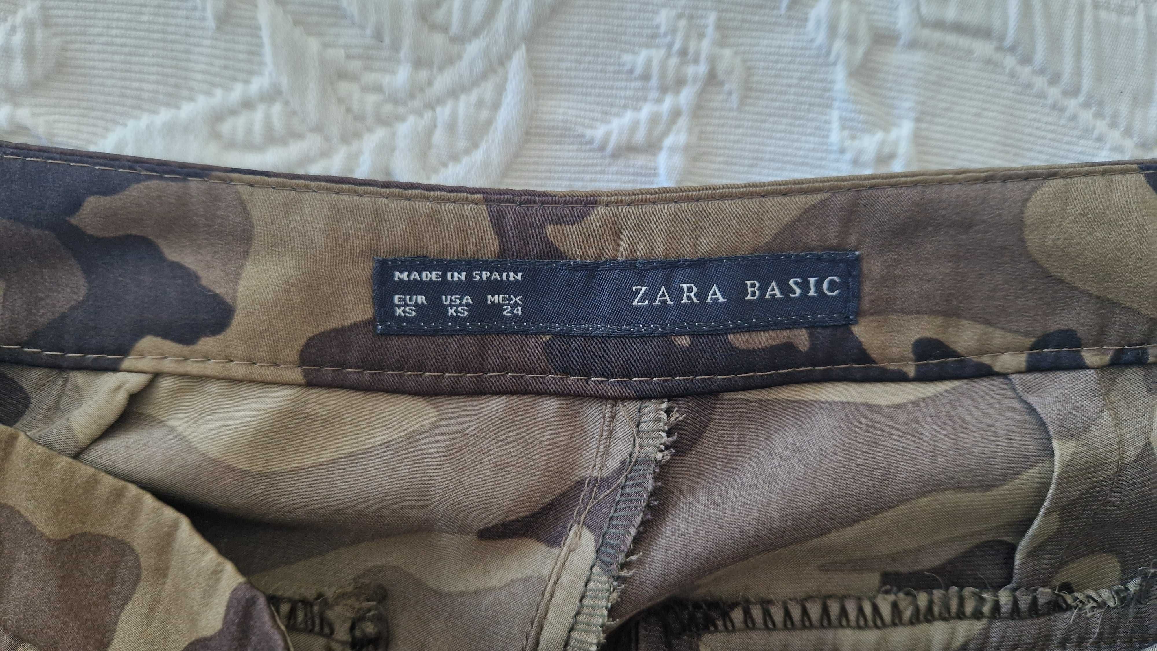 Calças estampadas tropa, Zara, tamanho XS