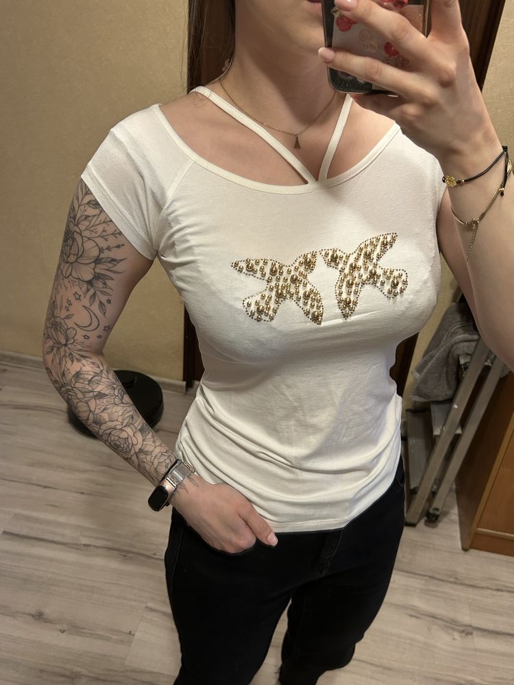Bluzka ze strapsami nowa produkcja turecka. Wiskoza. Tshirt one size