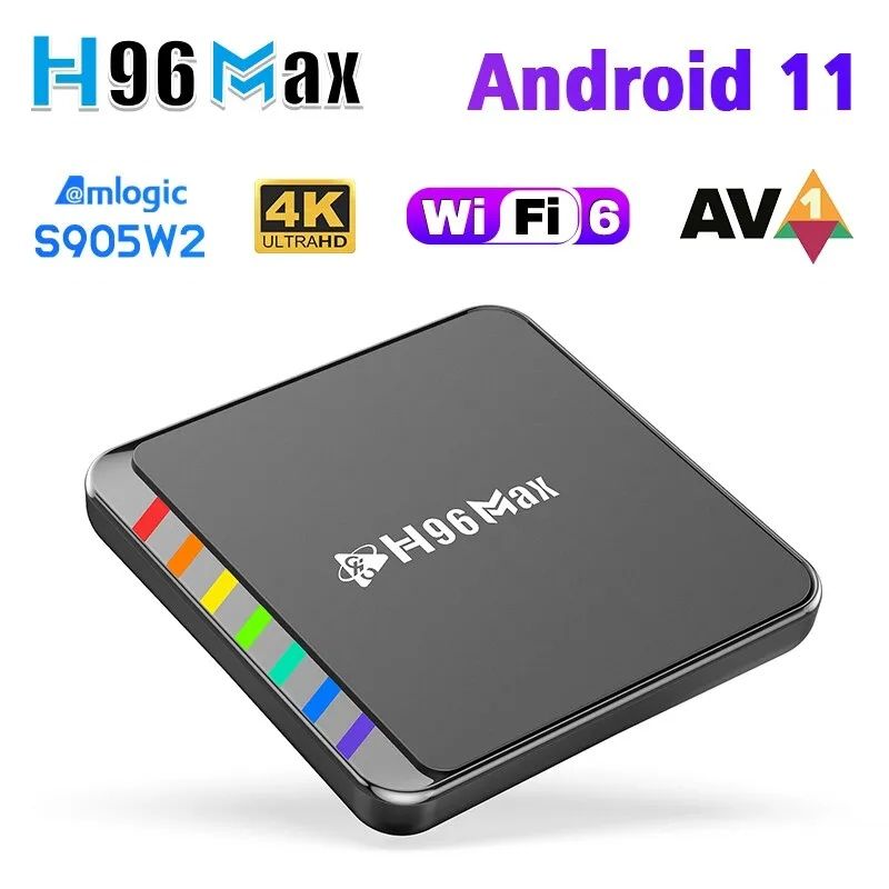 Смарт приставка H96 Max W2 4/64, Android TV + голосовий пульт