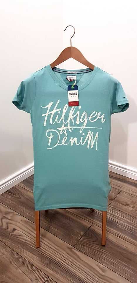 TOMMY HILFIGER , damski T-shirt biały XS, S, M, L, amarant, różowy