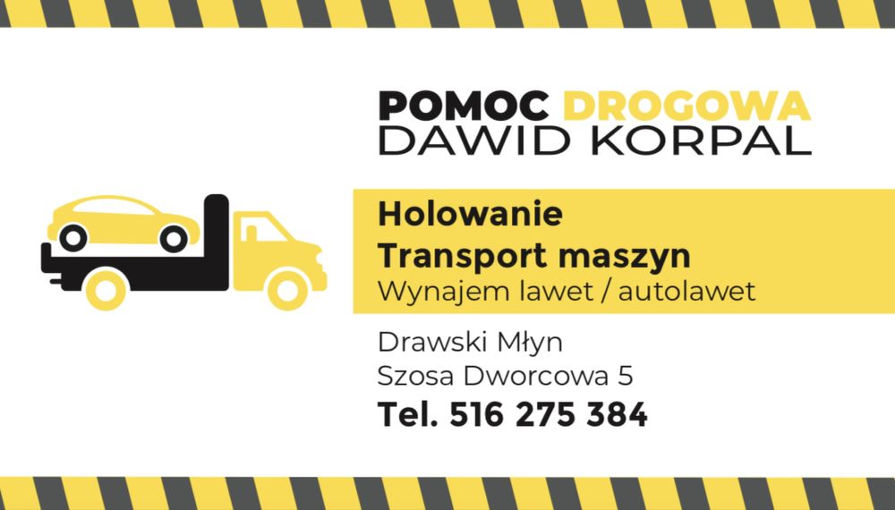 Transport Pojazdów Maszyn Holowanie Pomoc Drogowa Polska Europa