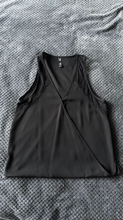 Mango koronkowa bluzka XS 34 /black laced blouse #mango